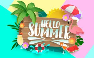 Hello,Summer,Vector,Concept,Design.,Hello,Summer,Text,With,Colorful